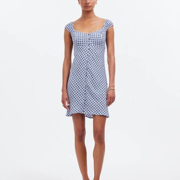 Madewell Women's Cap-Sleeve Button-Front Mini Dress Lavander Medium - Picture 1 of 8